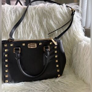 Michael Kors Black and Gold Studded bag
